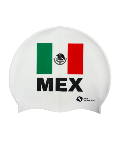Gorra Natación Selección Mexico Bandera Blanca Masnatacion