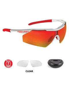 Lentes Salice 004P Blanco y Rojo Mica Rojo