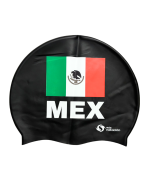 Gorra De Natación Selección Mexico Bandera Negra Masnatacion